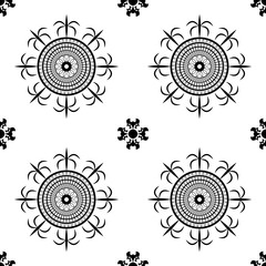 Seamless pattern created by geometric circles objects set to background