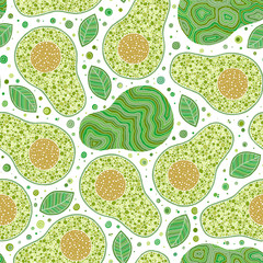 Avocado pattern geometric seamless.