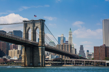 Fototapeta na wymiar brooklyn bridge and new york city manhattan
