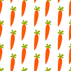 Vector seamless pattern with carrots. Vegetable summer pattern, colorful print for design .