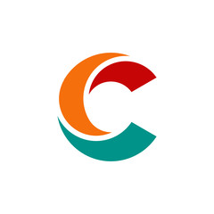 Unique C initial logo design with structure aspect, modern minimalist colorful C logo design