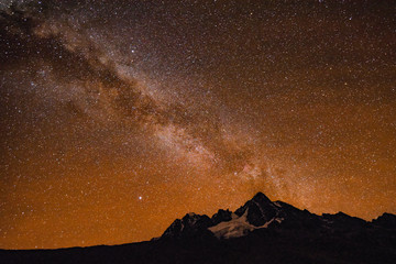 Milky Way and starry skies over Mt Ausungate and the Andes mountains. Cusco, Peru © Mark