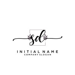 SD Beauty vector initial logo, handwriting logo.