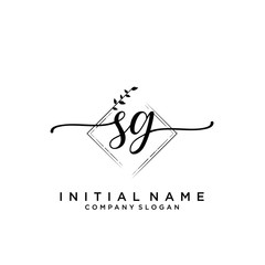 SG Beauty vector initial logo, handwriting logo.