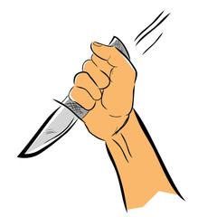 Simple Vector Hand Draw Skecth, Illustration for Murder or Criminal, Isolated on White