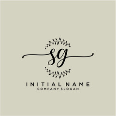 SG Beauty vector initial logo, handwriting logo.