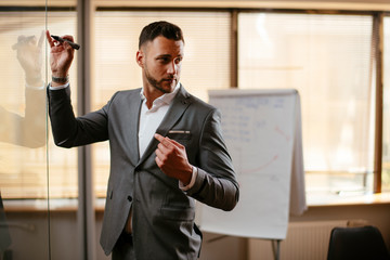Fototapeta premium Handsome businessman on meeting