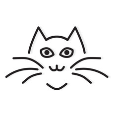black cat icon- vector illustration