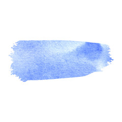 Fototapeta premium Blue watercolor brush stroke on white background.