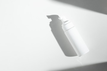 beauty spa medical skincare and cosmetic lotion bottle cream packaging product on white decor background with doctor healthy concept