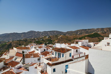 Fototapeta na wymiar Top view of typical village streets in southern Andalucia, Frigiliana town