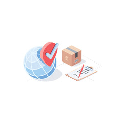 Parcel delivery courier. Vector 3d isometric, color web icon, new flat style. Creative illustration design, idea for infographics.