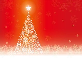 雪の結晶のクリスマスツリー