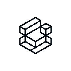 G initial with hexagon and structure aspect, Flat letter G logo .vector