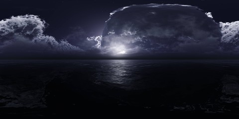 panorama of a stormy sea, HDRI, environment map , Round panorama, spherical panorama, equidistant projection, 360 high resolution panorama  