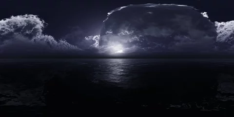 Keuken spatwand met foto panorama of a stormy sea, HDRI, environment map , Round panorama, spherical panorama, equidistant projection, 360 high resolution panorama   © ustas