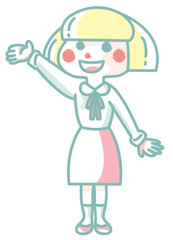 手を挙げる女の子