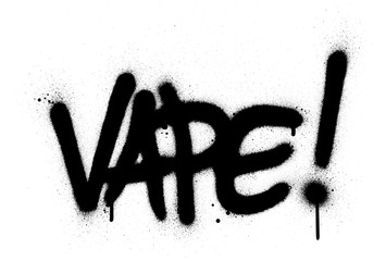 graffiti vape word sprayed in black over white