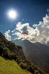 paraglider in the mountains
