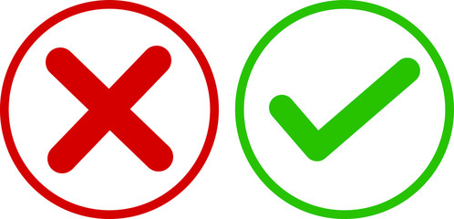 illustration vector icon of right and wrong tick