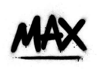 graffiti max word sprayed in black over white - obrazy, fototapety, plakaty