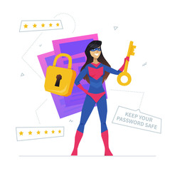 User verification metaphor flat design style vector illustration