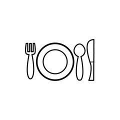 plate icon vector flat design template