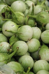 Fresh eggplant green organic at street food