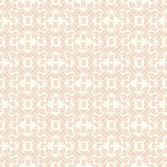 Beige Seamless Pattern with Leaves