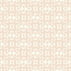 Beige Seamless Pattern with Leaves