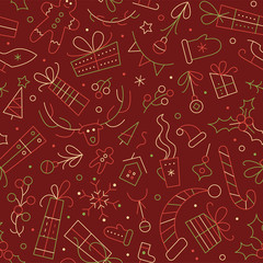 Winter holidays vector seamless pattern