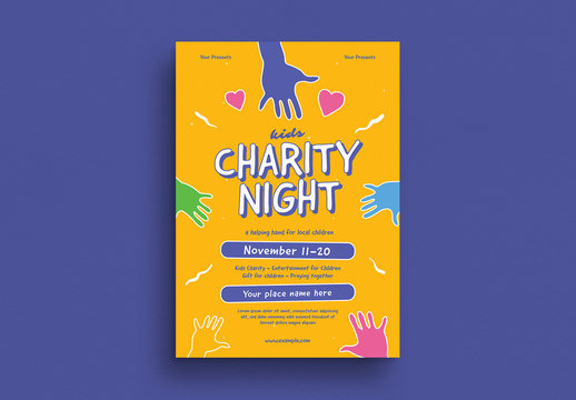 Charity Night Event Graphic Flyer Layout