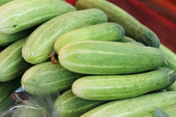 Fresh cucumbers for cooking in the market