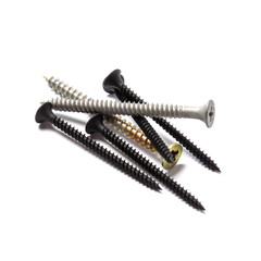 Self-tapping screws isolated on a white background