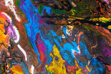 Modern multicolor abstract pattern with acrylic paints.