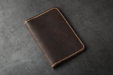 Dark Brown Leather Passport Cover. Genuine leather, handmade.