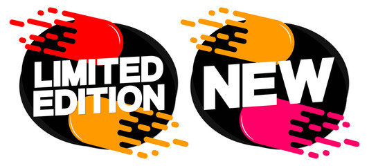 Limited Edition and New banners design template, promotion tags, vector illustration