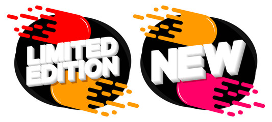 Limited Edition and New banners design template, promotion tags, vector illustration