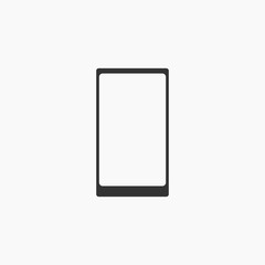 Smartphone vector illustration icon Flat style. blank screen Mobile phone on white background. Element of communication and technology Concept.