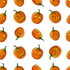 halloween pattern vector for your design on white background.