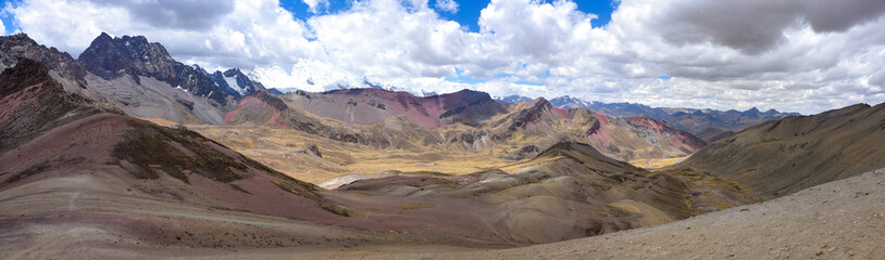 Landscape views of the Ausungate glacier and Cordillera Vilcanota. Cusco, Peru