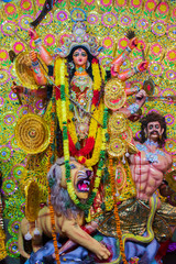 Worshiping Hindu Goddess Durga