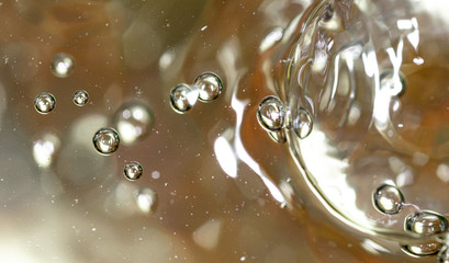 Bubbles of air on the surface of water as an abstract background