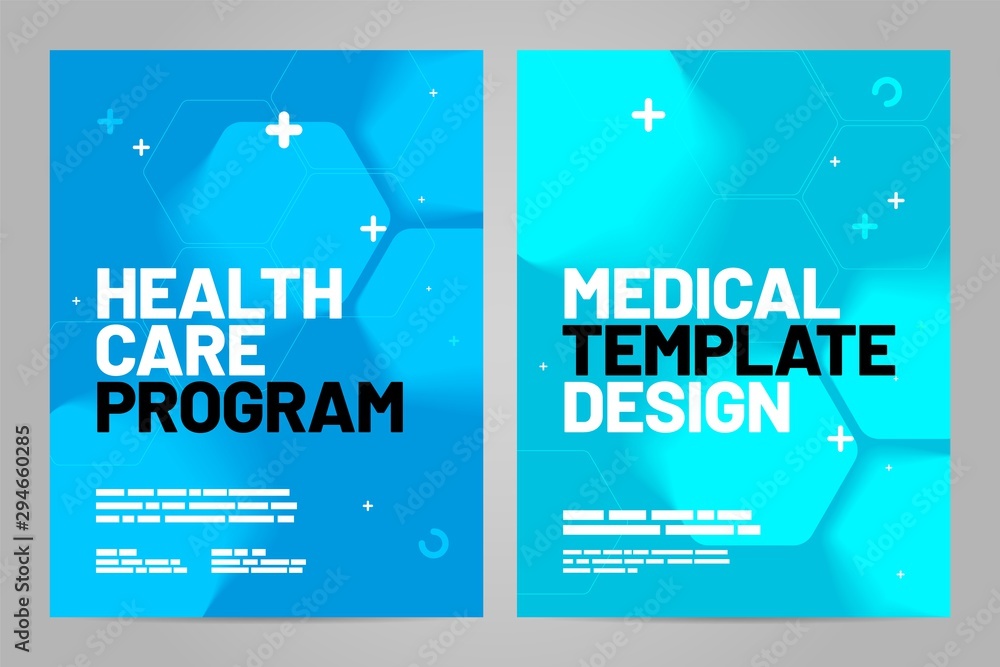 Poster template design with abstract background for medical layout. vector design a4 size for poster, flyer