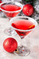 Christmas festive cocktail red martini