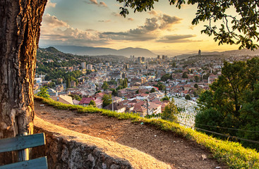 Sunset view of Sarajevo, Bosnia