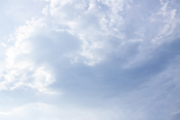 Blue sky on shining day and white clou, skyscape with sunlight, fresh day with couldscape.