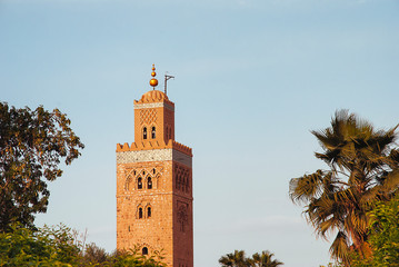 Fototapeta na wymiar Prayer mosque Koutoubia in Marrakesh, Morocco, Africa