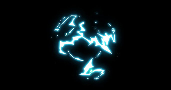 3 Step Ball Power Electrical Cartoon Elements Animation. Thunder Electrical Ball Power Elements with Glow Effect. 4K resolution with Alpha channel. Easy to use, Drop .mov files into your project.