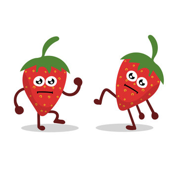 Cheerful, cute, orginal strawberry figures cartoon character